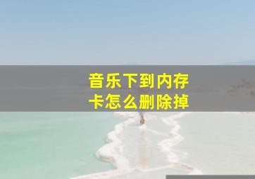 音乐下到内存卡怎么删除掉