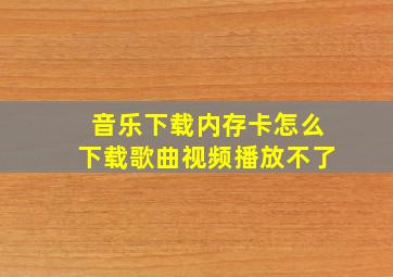 音乐下载内存卡怎么下载歌曲视频播放不了