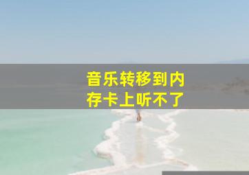 音乐转移到内存卡上听不了