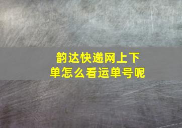 韵达快递网上下单怎么看运单号呢