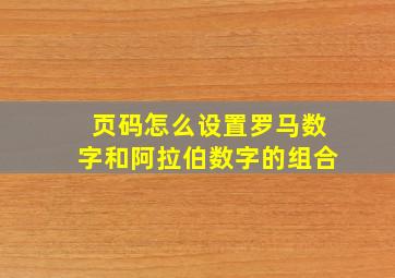 页码怎么设置罗马数字和阿拉伯数字的组合