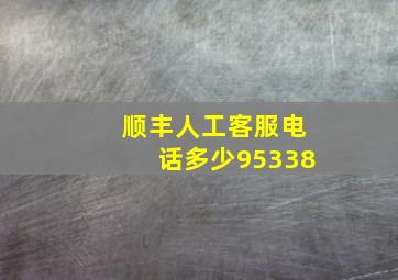 顺丰人工客服电话多少95338