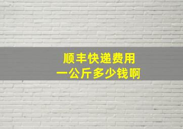 顺丰快递费用一公斤多少钱啊