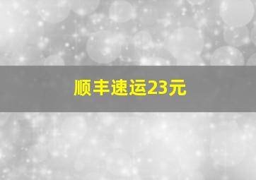 顺丰速运23元