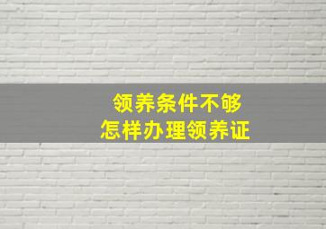 领养条件不够怎样办理领养证