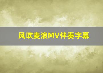 风吹麦浪MV伴奏字幕