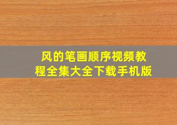 风的笔画顺序视频教程全集大全下载手机版