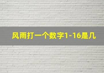 风雨打一个数字1-16是几