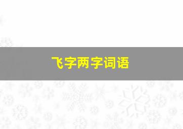 飞字两字词语