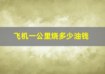 飞机一公里烧多少油钱