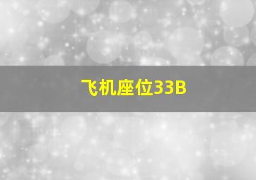 飞机座位33B