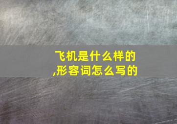 飞机是什么样的,形容词怎么写的