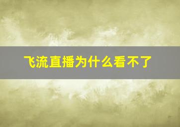 飞流直播为什么看不了