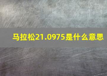 马拉松21.0975是什么意思