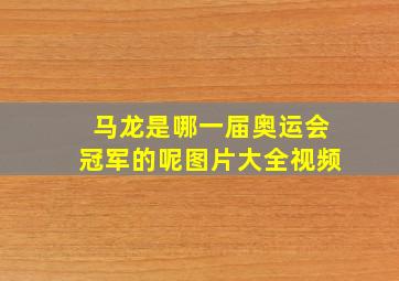 马龙是哪一届奥运会冠军的呢图片大全视频