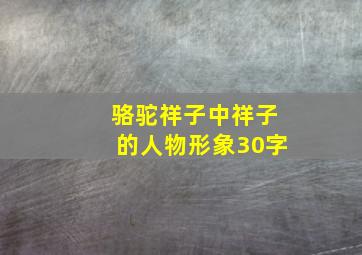 骆驼祥子中祥子的人物形象30字