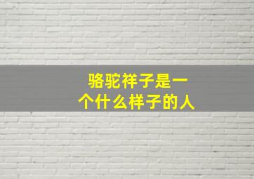 骆驼祥子是一个什么样子的人