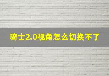 骑士2.0视角怎么切换不了