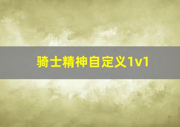 骑士精神自定义1v1