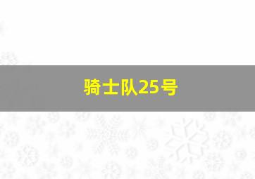 骑士队25号