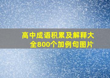 高中成语积累及解释大全800个加例句图片