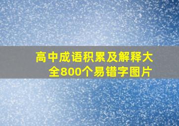 高中成语积累及解释大全800个易错字图片