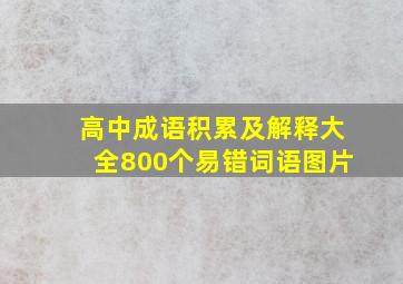 高中成语积累及解释大全800个易错词语图片