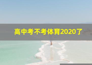 高中考不考体育2020了