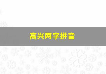 高兴两字拼音