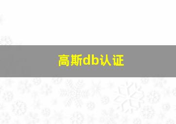 高斯db认证