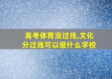 高考体育没过线,文化分过线可以报什么学校