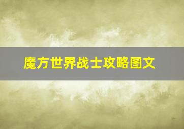 魔方世界战士攻略图文