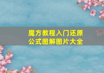 魔方教程入门还原公式图解图片大全