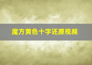 魔方黄色十字还原视频