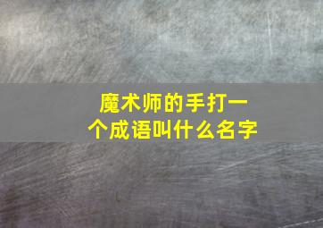 魔术师的手打一个成语叫什么名字