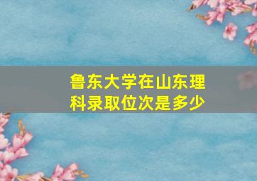 鲁东大学在山东理科录取位次是多少