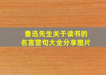 鲁迅先生关于读书的名言警句大全分享图片