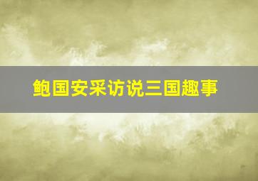 鲍国安采访说三国趣事