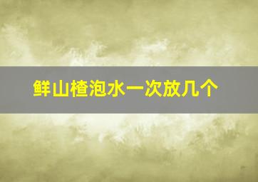 鲜山楂泡水一次放几个