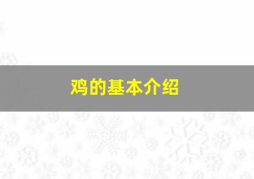 鸡的基本介绍