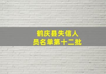 鹤庆县失信人员名单第十二批