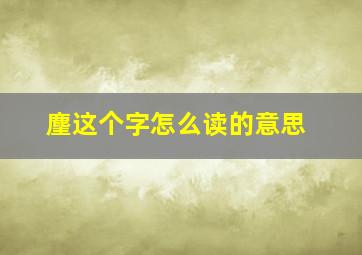 麈这个字怎么读的意思