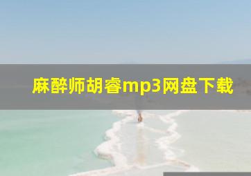 麻醉师胡睿mp3网盘下载