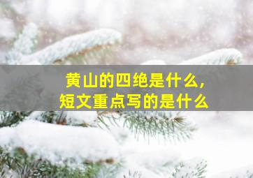 黄山的四绝是什么,短文重点写的是什么