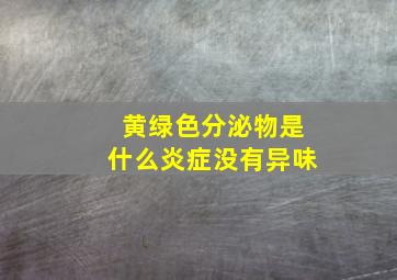 黄绿色分泌物是什么炎症没有异味