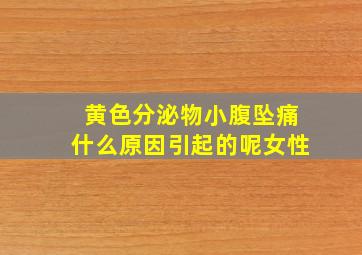 黄色分泌物小腹坠痛什么原因引起的呢女性