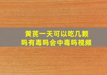 黄芪一天可以吃几颗吗有毒吗会中毒吗视频