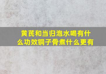 黄芪和当归泡水喝有什么功效铜子骨煮什么更有