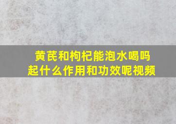 黄芪和枸杞能泡水喝吗起什么作用和功效呢视频