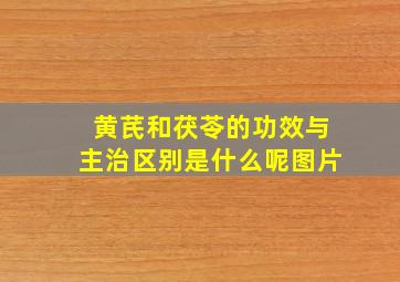 黄芪和茯苓的功效与主治区别是什么呢图片